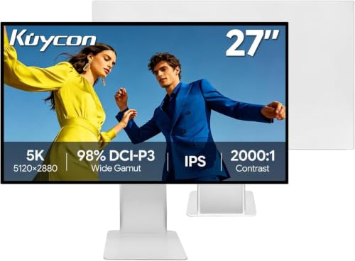 Kuycon G27X-SE 27'' 5K Monitor 5120x2880, 60Hz | 218 ppp, 450 cd/m², 99% sRGB, USB-C de 100 W y cristal brillante totalmente laminado, ideal para la oficina.