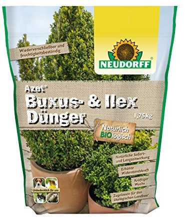 Azet Buxusbaum Dünger Kirschlorbeer Ilexdünger Langzeitdünger für immergrüne Gehölze 1750 g 5,11 EUR/ 1 Kg