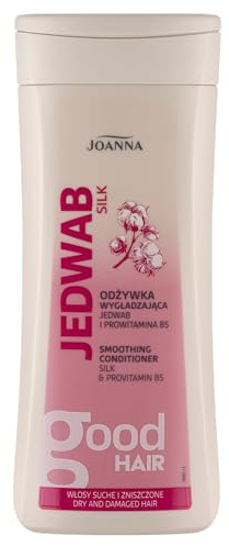 JOANNA Seidenspülung für Haar 200 g – Intensiv regenerierende Spülung für trockenes und geschädigtes Haar – Glanz & Geschmeidigkeit - Verhindert Frizz und statische Aufladung der Haare