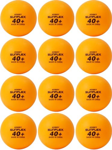 Sunflex Erwachsene Tischtennis-bälle Hobby 12stück, orange, M, 20807