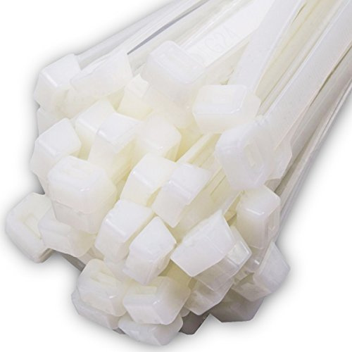 100x Strong Quality Natural Cable Ties 750mm x 7.6mm - Heavy Duty Heat & Cold Resistant Zip Ties