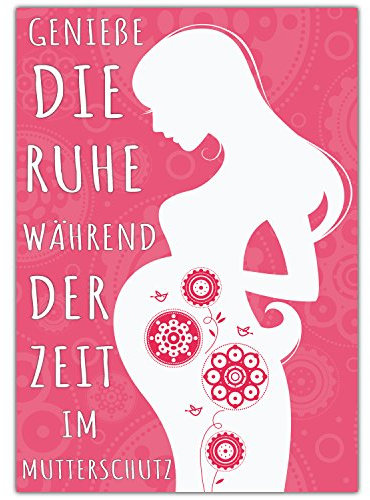 A4 XXL Abschiedskarte MUTTERSCHUTZ mit Umschlag - Klappkarte für Kollegin Mitarbeiterin Chefin zur Mutterschaft Babypause Elternzeit von BREITENWERK