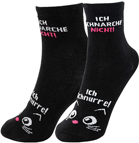 GRUSS & CO Zaubersocken mit Motiv Schnurre | Damensocken, Schwarz, Größe 36-40 | Geschenk für Sie, lustiges Geschenk | 45598