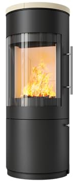 Kaminofen Hark 110 ECOplus 6 kW - Ofenkacheln: quarz-weiß - Korpus: graphit