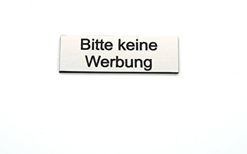 Briefkastenschild Bitte keine Werbung | Edelstahl-Optik | wetterfest