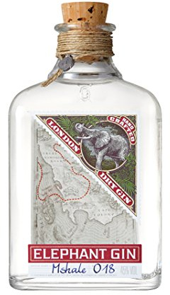 Elephant London Dry Gin 0,5l (45% Vol) Gin Tonic Spirituose Bar Cocktail Longdrink- [Enthält Sulfite]