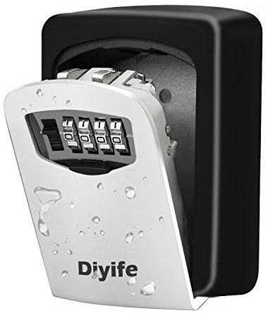 Cassetta Sicurezza per Chiavi, [Impermeabile] Diyife Cassaforte per chiavi, 4 Cifre Cassetta Sicurezza per Chiavi, Cassette Portachiavi con Codice Esterno per Casa Garage