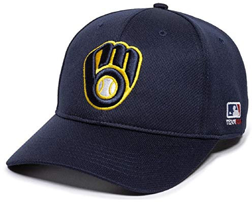 Milwaukee Brewers Q3 Wicking Navy Blue Hat Cap Cap Adult Men Adjustable, navy, Einheitsgröße