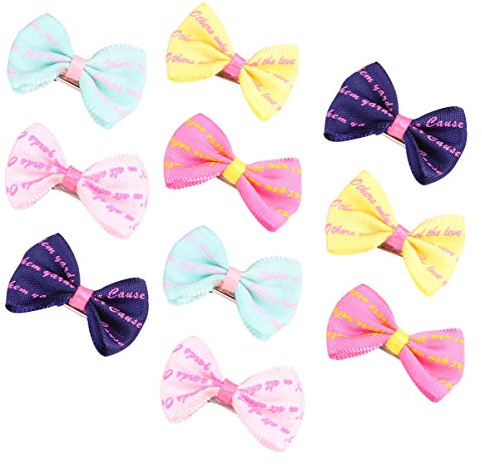 balacoo 10 Stück Tierhaarschleifen mit Krokodilklemmen Kleine Hunde Bowknot Haarspange Katze Welpe Kätzchen Haarspangen für Tierpflege Haarschmuck (Zufällige Farbe)