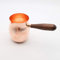 Taza de café hecha a mano de cobre puro café árabe griego turco para Barista (taza de mango de madera)
