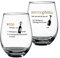 Lillian Rose G142 WD - Set di 2 bicchieri da vino senza stelo, trasparenti