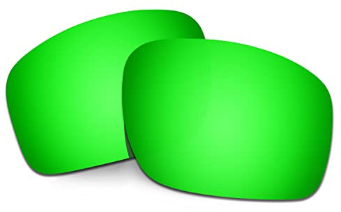 HKUCO Kompatibel/Ersatz für Linsen Oakley SI Ballistic Shocktube OO9329 Sonnenbrillen Grün Polarisiert