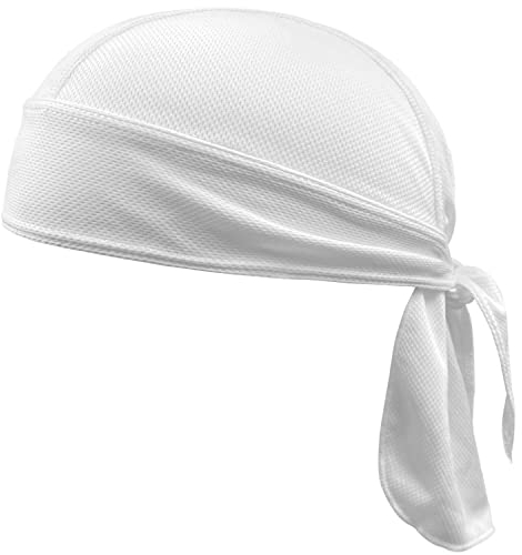 VIAUMBR Piratentuch Bandana Cap Durag Fahrrad Kopfbedeckung Motorrad Kopftuch unter Fahrradhelm Piraten Tuch Pirat Sommer Weiß