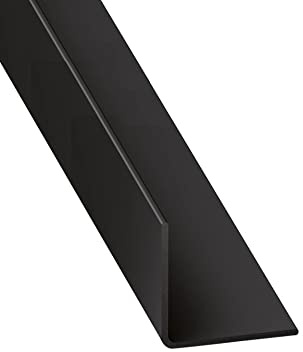 VP Black Plastic Corner Trim - Rigid Angle Cover Trim - 25mm x 25mm 90 Degree Corner - 2m Length