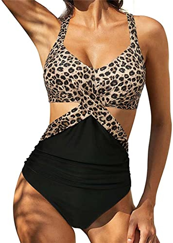 NBZZ Damen Badeanzug Frauen High Waist Bademode V Neck Schlankheits Push Up Bauchweg Einteilige Strandmode Swimsuit Strandmode Bikini Set