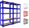 Set Da 2 Scaffale In Metallo E MDF Con 5 Ripiani Regolabili Scaffale Ad Alta Portata Fino a 875 kg Design Modulare 180 x 90 x 40 cm Ideale Per Garage Officina Cantina Capannone Magazzino (Blu)