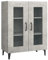 vidaXL Engineered Wood Sideboard - Multifunctional Storage Cabinet with Glass Doors and Stable Top Surface for Home Décor - Concrete Grey, Living Room/Bedroom Furniture