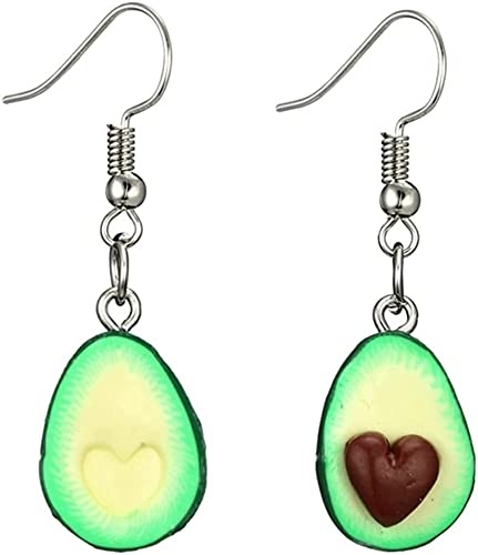 Lady Trendy Likeble Heart Avocado Fruit Droop Ohrring
