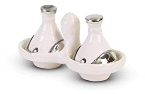 Tajine mini blanc avec métal 2 pièces | Safaary