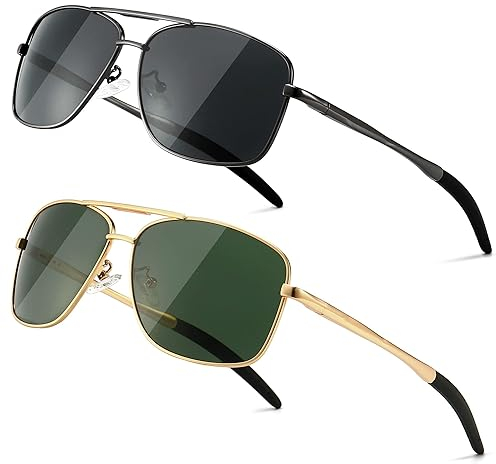 SUNGAIT Polarized Herren Sonnenbrille Durable Metallrahmen für Angeln Driving Golf