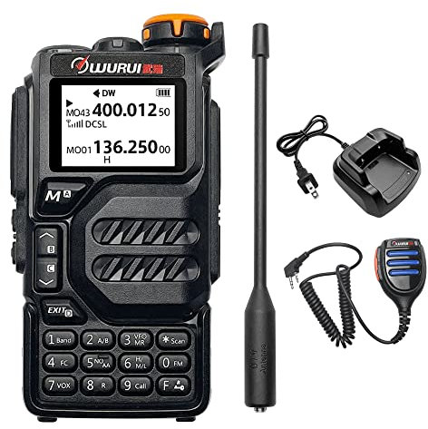 Wurui TXQ K5 ricetrasmittente vhf uhf fm auto alta potenza ciclismo portatile professionale pmr 446 ricarica usb bidirezionale remoto (K5 con microfono)