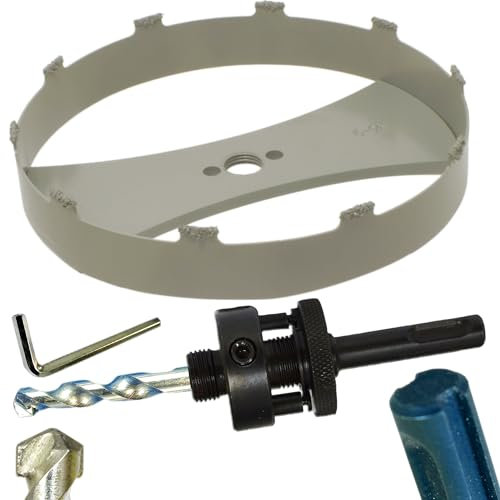 Scie-cloche encastrée en carbure de tungstène de 162 mm pour stuc, fibre de verre, plâtre et carrelage en céramique à travers les cloisons sèches et les blocs de ciment