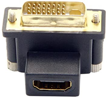 YC° CY DVI Male to HDMI Female Adapter 90 Degree Up Angled 4K 1080P for Computer HDTV Graphics Card