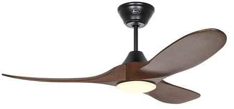 CasaFan ECO GENUINO-L 122 Deckenventilator mit LED-Beleuchtung, Energiesparender & leiser Ventilator mit Massivholzflügeln, 6 Geschwindigkeitsstufen mit Fernbedienung, für Räume bis 16 qm