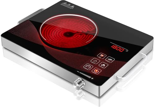 GRACEALL 110V Placa de cocción eléctrica portátil Infrarrojos, Estufa de encimera para Cocina