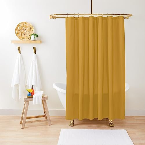NHSY Rideau de douche solide jaune moutarde foncé pour salles de bains 180 x 180 cm (l x H)