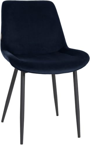 CLP Esszimmerstuhl Victoria I Polsterstuhl Mit Samt-Bezug I Mit Bodenschonern, Farbe:blau