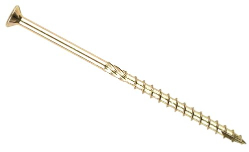 8mm x 80mm (40mm) (Pack of 20) Yellow 'M' Hardened Countersunk Torx Wood Timber Construction Screw Sleepr Screws with Flat Head High Performacne Carpenter Screws X10-X12BC