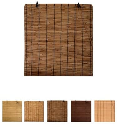 JARDIN202 Store en bambou enrouleur - Store en bambou naturel pour intérieur 60 x 140 cm Noyer