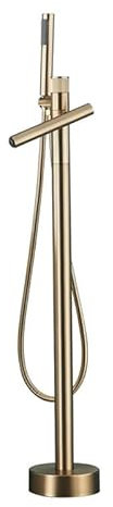 XJTNLB Robinet Douche Mitigeur pour Baignoire Ilot Simple Laiton Mitigeur Baignoire avec Douchette Robinet Rotatif,Or Brossé,Pose Par Le Bas
