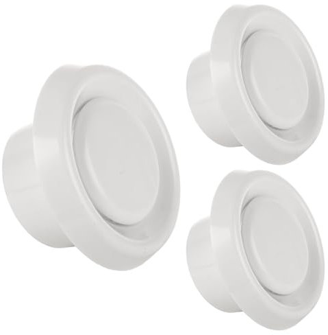 GBACHOOSE 3 Pcs Round Ceiling Vent, 100mm / 4 inch White Air Vent Diffuser with Fixing Ring, Plastic ABS Adjustable Ceiling Ventilation Cover for Bathroom Kitchen Inline Extract Fan