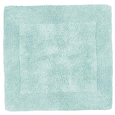 Allure Heavyweight Reversible Shower Mat, 100% Cotton, Super Soft, Washable, Square Bath Mat 55 x 55cm (Duckegg)