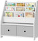 CHOEZON Kids Bookshelf, 4 Tier Children's Bookcase, Large Capacity Kids Book Rack and Toy Storage, for Kids Room, Nursery, Playroom, White and Gray DMCW06WT