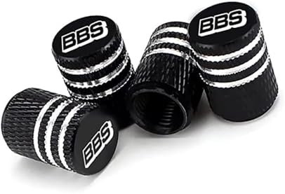 HJHYYHG 4 Stück Metall Auto Reifen Ventilkappen, für BBS Auto Reifenventilkappen, Schmücken Schützen Zubehör