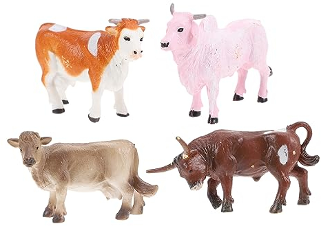 TOYANDONA 4 Stück Simulation Yak-Modell Miniatur-Kuh-schmuck Simulationskuh- Verzierung Büffelfigur Kuhstatuen Figuren Tiere Glücksfigur Kikaninchen Tiermodelle Kind Bonsai Puzzle Plastik