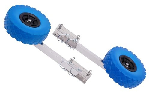 Roues arrière pour bateau pneumatique - Roues de transport - Roues gonflables - En acier inoxydable - Pour bateaux pneumatiques jusqu'à 150 kg