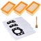 3 PCS Staubsauger Filter für Kärcher WD4 WD5 WD6, 3 Staubsaugerbeutel für Kärcher, Flachfaltenfilter für kärcher MV4 MV5 MV6 WD4 WD5 WD6, mit 1 Bürste, Ersatzteile für Kärcher Staubsauger Filter