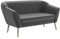 MEBLINI Mini Sofa 2-Sitzer für Wohnzimmer - Mini Lounge für Zwei Personen - Küchensofa - Sofa Klein - KAIA - 2 - Dunkelgrau Samt