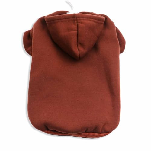 Monkimau Hundepullover Hoodie für kleine bis große Hunde – Warmer Fleece – Herbst- und Winterkleidung – XS bis XXXL – 10 Farben (Braun, L)