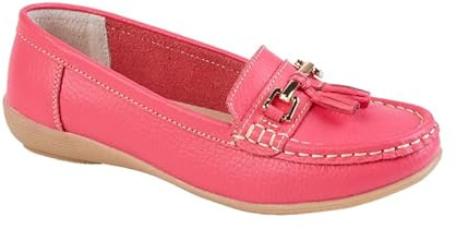 Jo & Joe Women Leather Flat Loafer Ladies Casual Comfy Slider Low Wedge Heel Work Shoes Watermelon Size 5