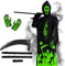 FORMIZON Costume de Faucheuse pour Enfants, Costume Squelette Fluorescent, Glow in the Dark Déguisement Faucheuse avec Masque, Faucille et Mitaine pour Fête Cosplay (Fantôme, M)