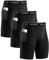 Niksa 3 Pack Herren Kompressionsshorts, Sport Unterhosen Männer Schnelltrocknendes Laufunterwäsche, Atmungsaktiv Laufhose Herren Kurz mit Handytasche, Schwarz, XXL