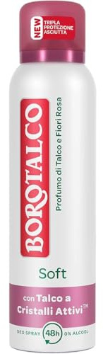 Borotalco Soft Deodorant mit Talkum- und Blütenduft Rosa 48H Spray 150 ml (1)