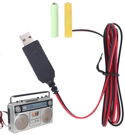 Adaptador de corriente eliminador de pilas AA, eliminador de pilas AA alimentado por USB - Eliminador de pilas AA, cable convertidor de voltaje de 1 m 5 V - 3 V - Adaptador, reemplaza el cable de alim
