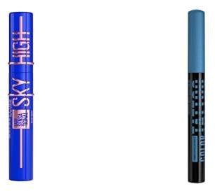 Bundle of Maybelline New York Wimperntusche für extrem lange Wimpern, Lash Sensational Sky High Mascara, Blau, 7.2 ml + MAY A Col Tato Stix extrava blue