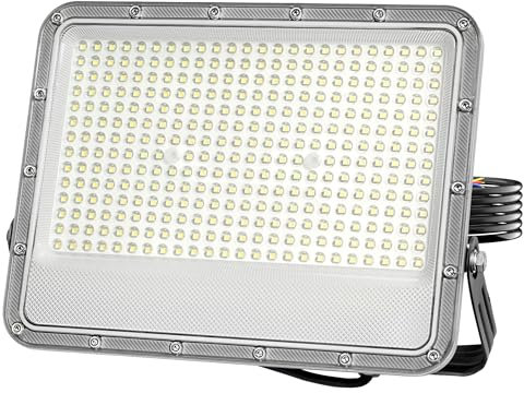 HOOLED Projecteur LED Extérieur à lentille haute efficacité 200 W Spot LED Extérieur avec 336 LEDs Eclairage IP66 Etanche, 6500 K, 22000 lm mural, pour Jardin, Patio, Garage, Entrée